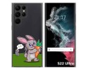 Funda Silicona Transparente para Samsung Galaxy S22 Ultra 5G diseño Conejo Dibujos