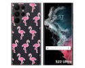 Funda Silicona Transparente para Samsung Galaxy S22 Ultra 5G diseño Flamenco Dibujos