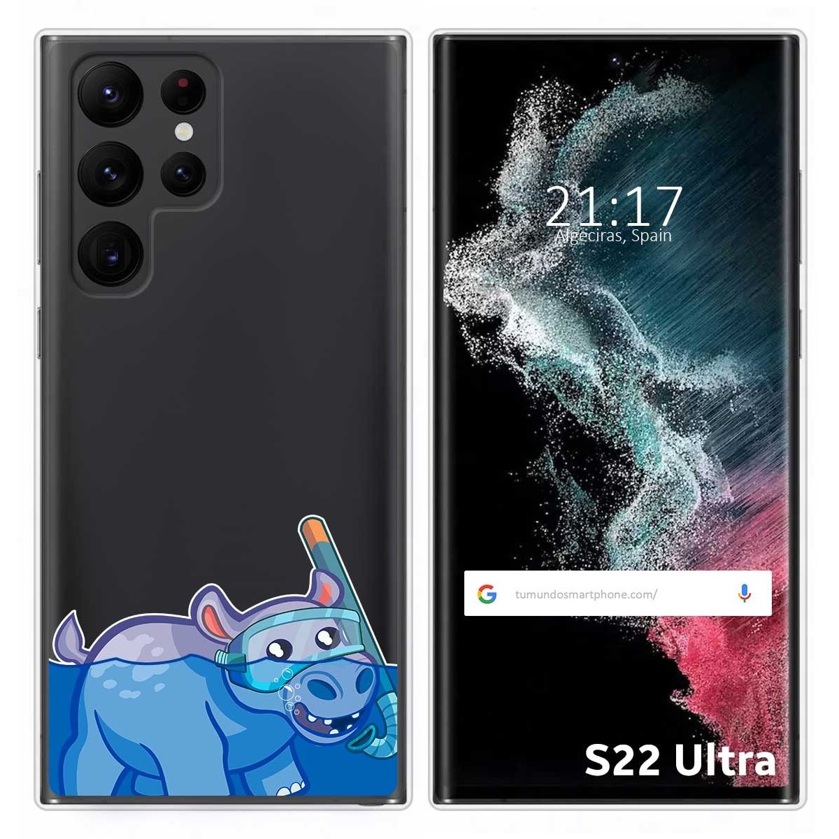 Funda Silicona Transparente para Samsung Galaxy S22 Ultra 5G diseño Hipo Dibujos