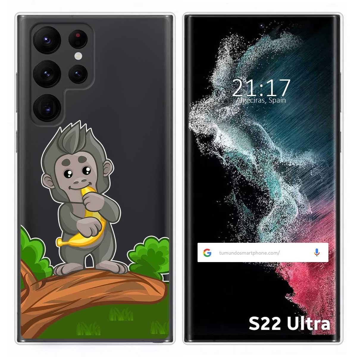 Funda Silicona Transparente para Samsung Galaxy S22 Ultra 5G diseño Mono Dibujos