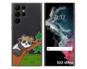Funda Silicona Transparente para Samsung Galaxy S22 Ultra 5G diseño Panda Dibujos