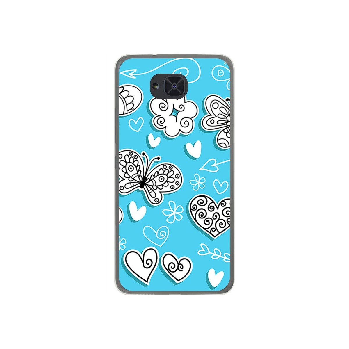 Funda Gel Tpu para Bq Aquaris U2 / U2 Lite Diseño Mariposas Dibujos