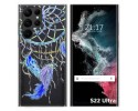 Funda Silicona Transparente para Samsung Galaxy S22 Ultra 5G diseño Plumas Dibujos