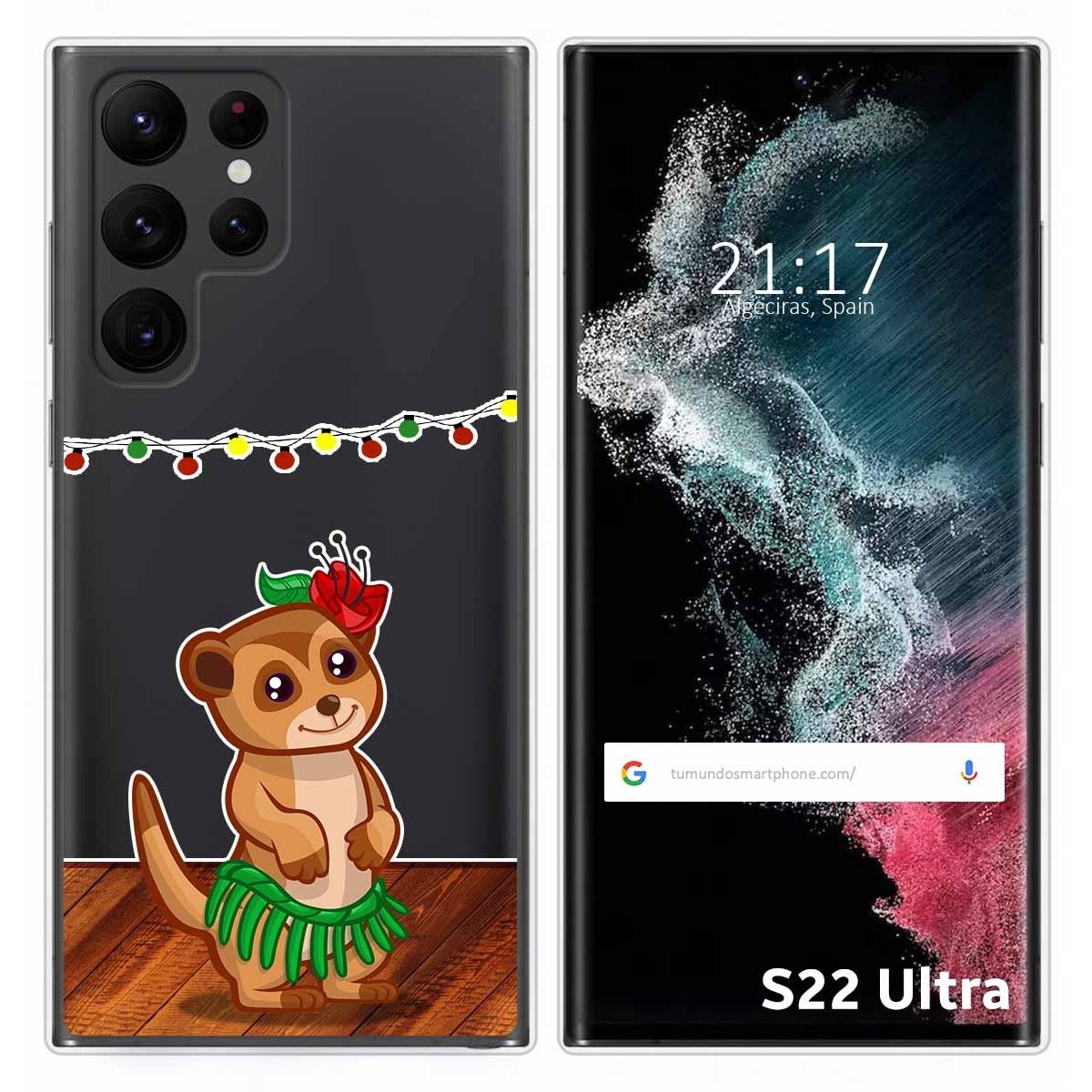 Funda Silicona Transparente para Samsung Galaxy S22 Ultra 5G diseño Suricata Dibujos