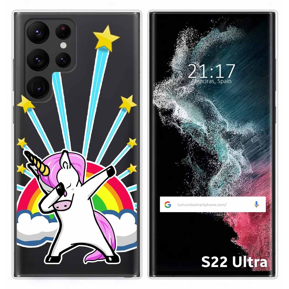 Funda Silicona Transparente para Samsung Galaxy S22 Ultra 5G diseño Unicornio Dibujos