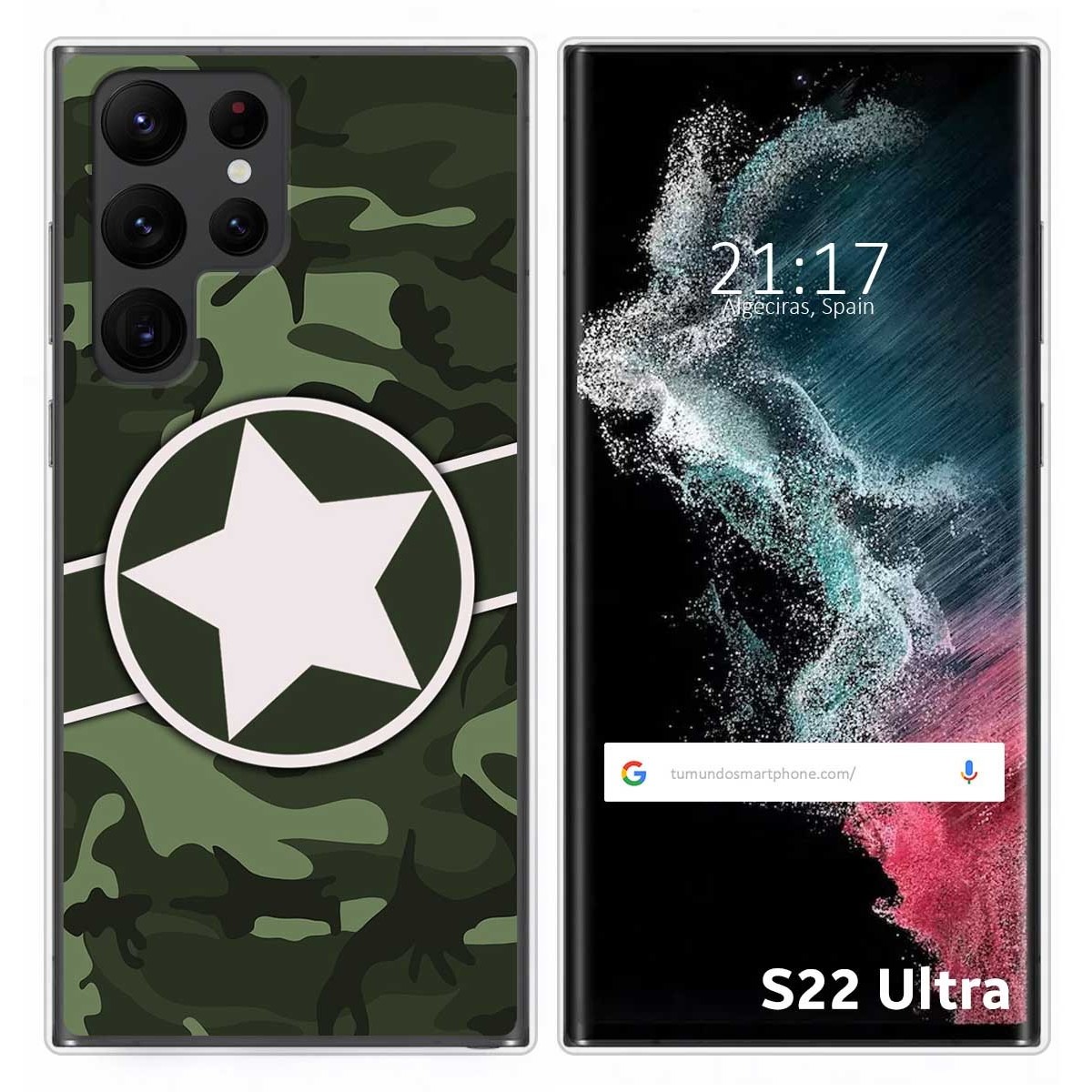 Funda Silicona para Samsung Galaxy S22 Ultra 5G diseño Camuflaje 01 Dibujos