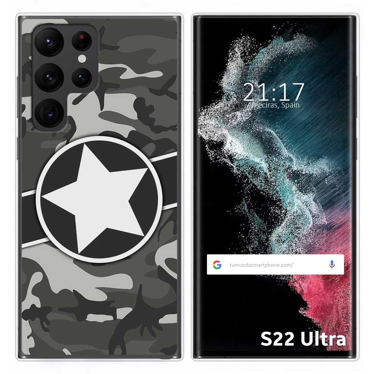 Funda Silicona para Samsung Galaxy S22 Ultra 5G diseño Camuflaje 02 Dibujos