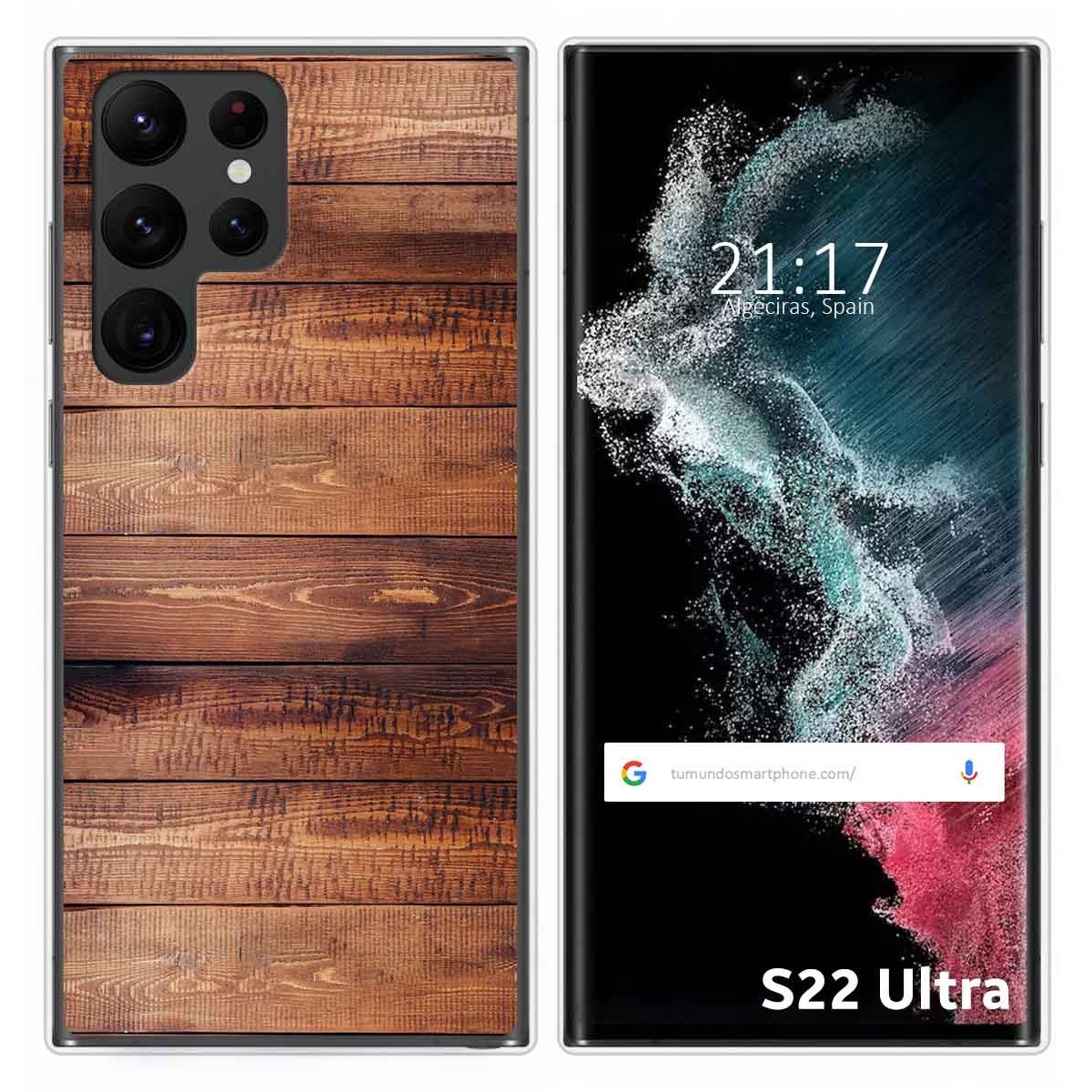 Funda Silicona para Samsung Galaxy S22 Ultra 5G diseño Madera 02 Dibujos