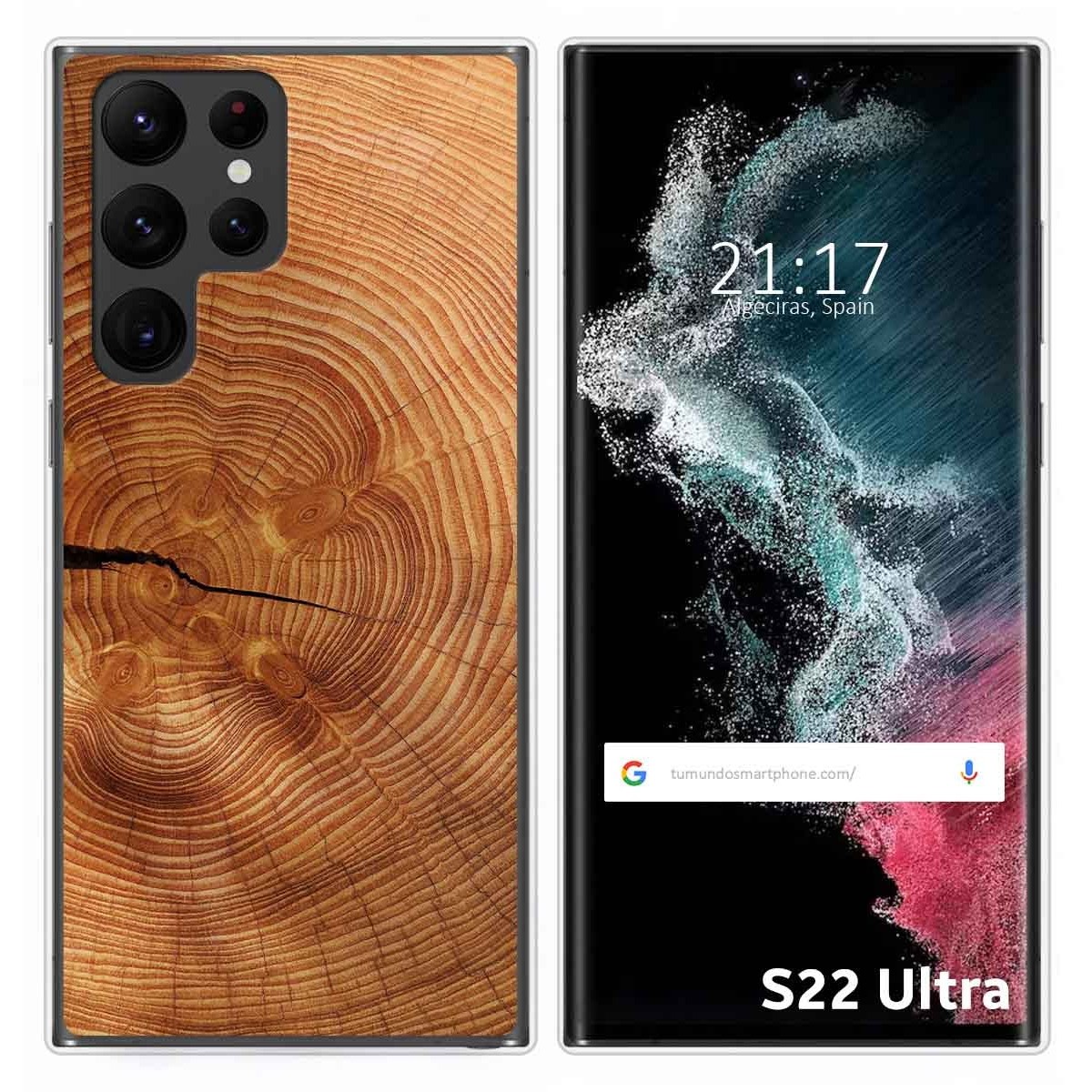 Funda Silicona para Samsung Galaxy S22 Ultra 5G diseño Madera 04 Dibujos