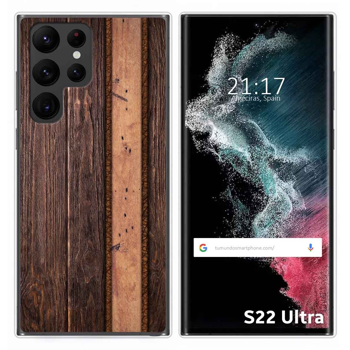 Funda Silicona para Samsung Galaxy S22 Ultra 5G diseño Madera 05 Dibujos