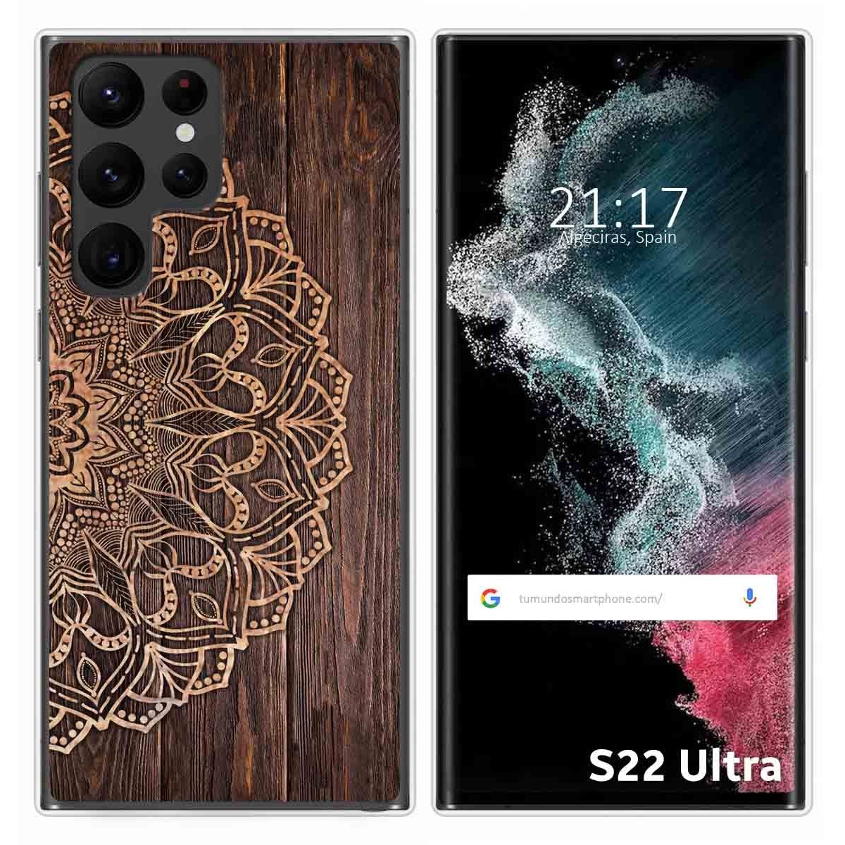 Funda Silicona para Samsung Galaxy S22 Ultra 5G diseño Madera 06 Dibujos