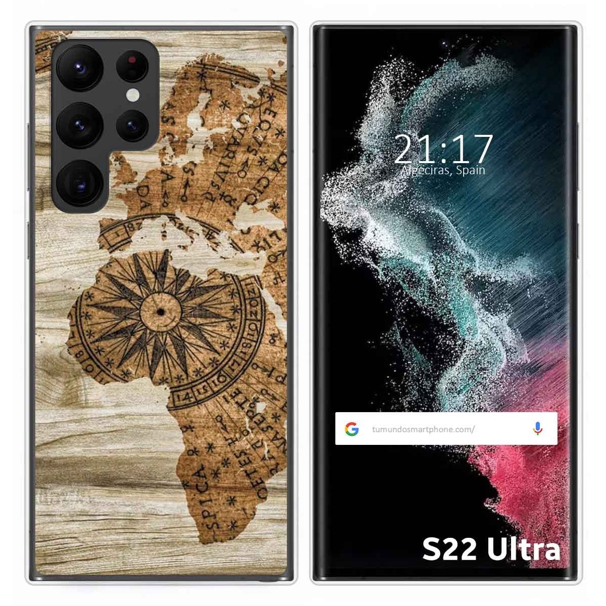 Funda Silicona para Samsung Galaxy S22 Ultra 5G diseño Madera 07 Dibujos
