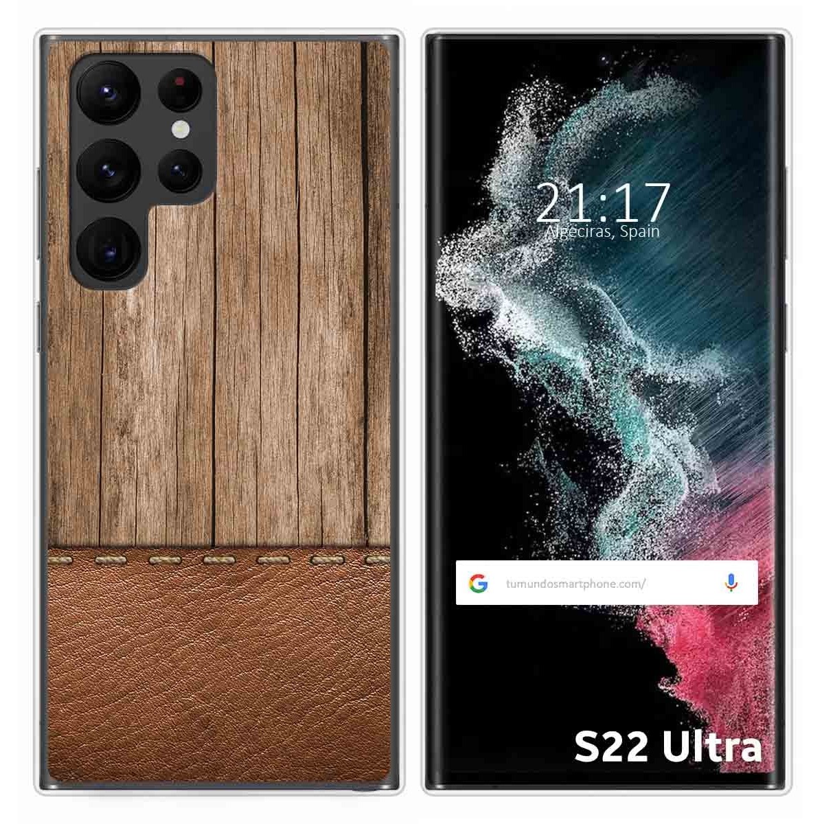 Funda Silicona para Samsung Galaxy S22 Ultra 5G diseño Madera 09 Dibujos