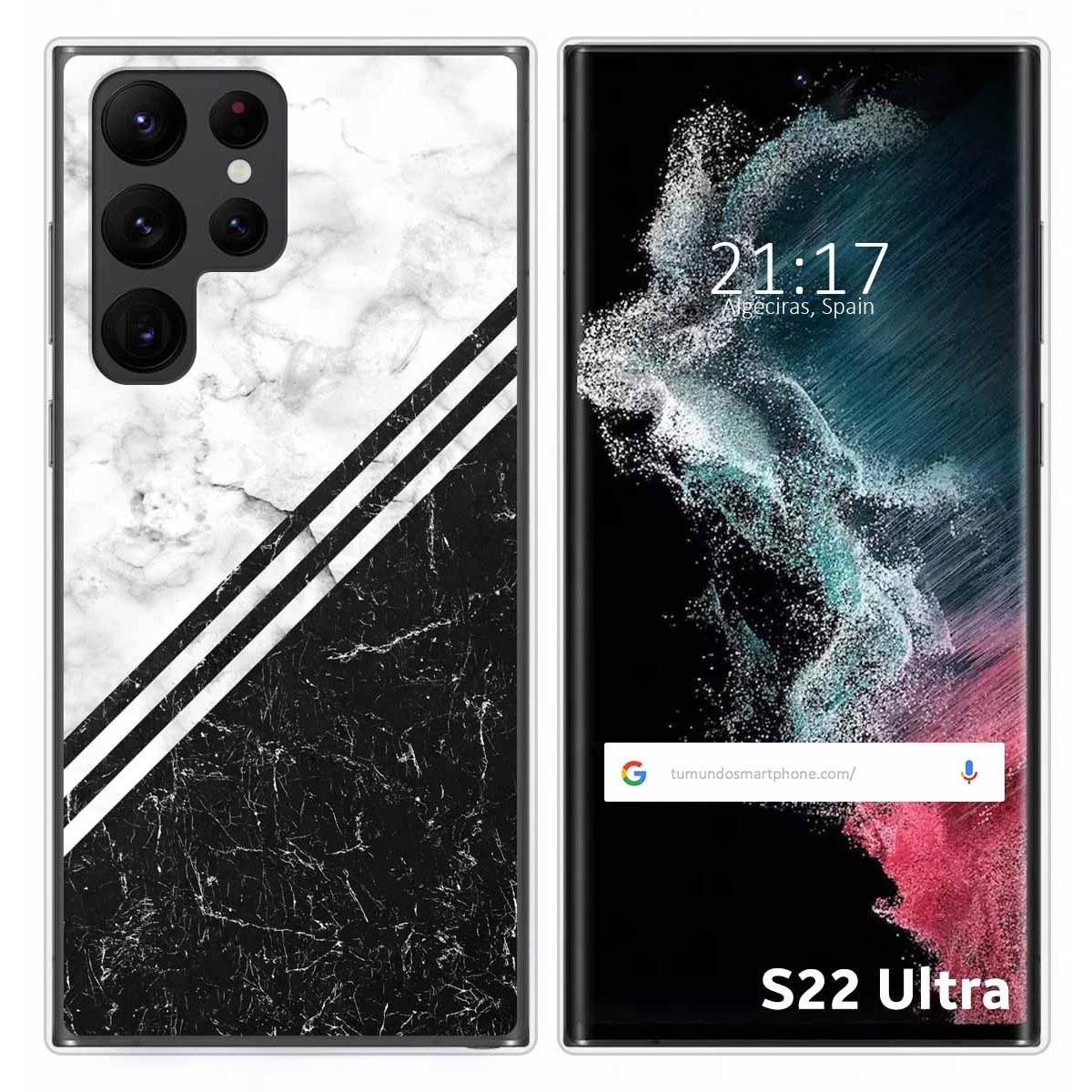 Funda Silicona para Samsung Galaxy S22 Ultra 5G diseño Mármol 01 Dibujos