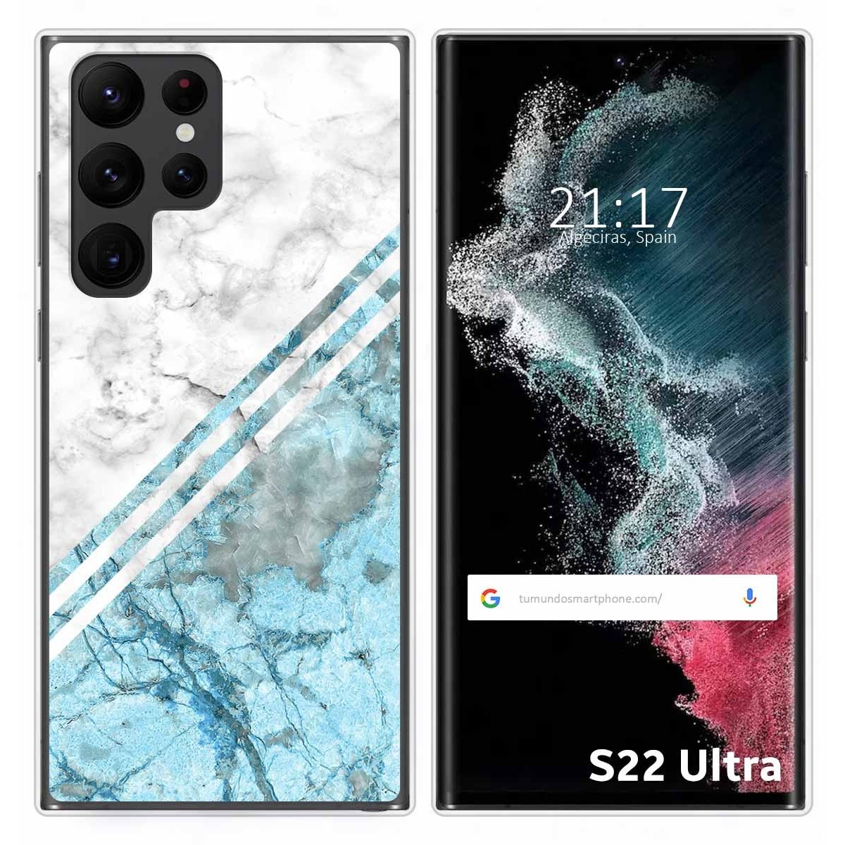 Funda Silicona para Samsung Galaxy S22 Ultra 5G diseño Mármol 02 Dibujos