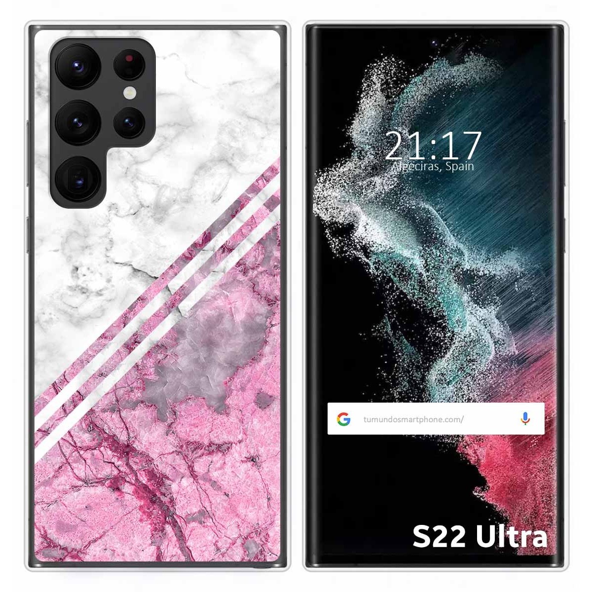 Funda Silicona para Samsung Galaxy S22 Ultra 5G diseño Mármol 03 Dibujos