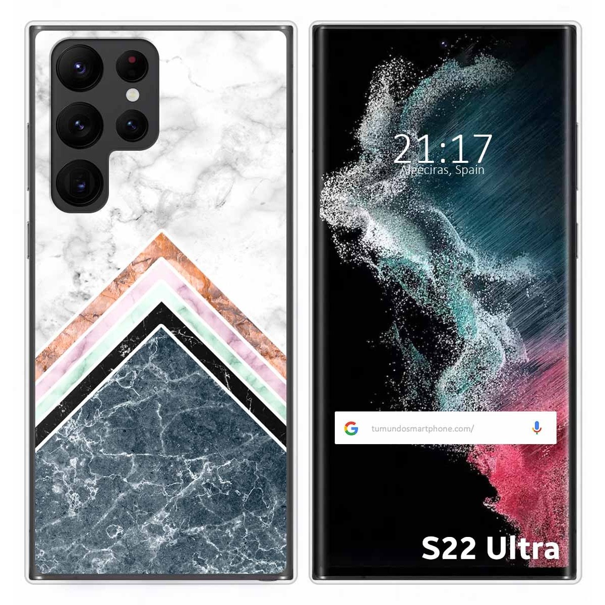 Funda Silicona para Samsung Galaxy S22 Ultra 5G diseño Mármol 05 Dibujos