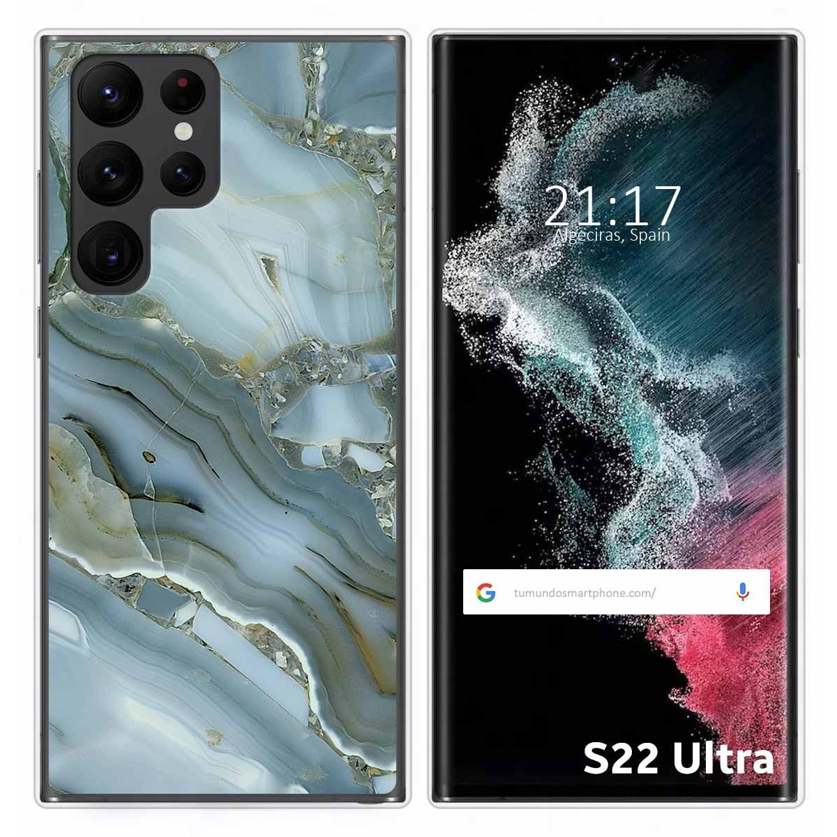 Funda Silicona para Samsung Galaxy S22 Ultra 5G diseño Mármol 09 Dibujos