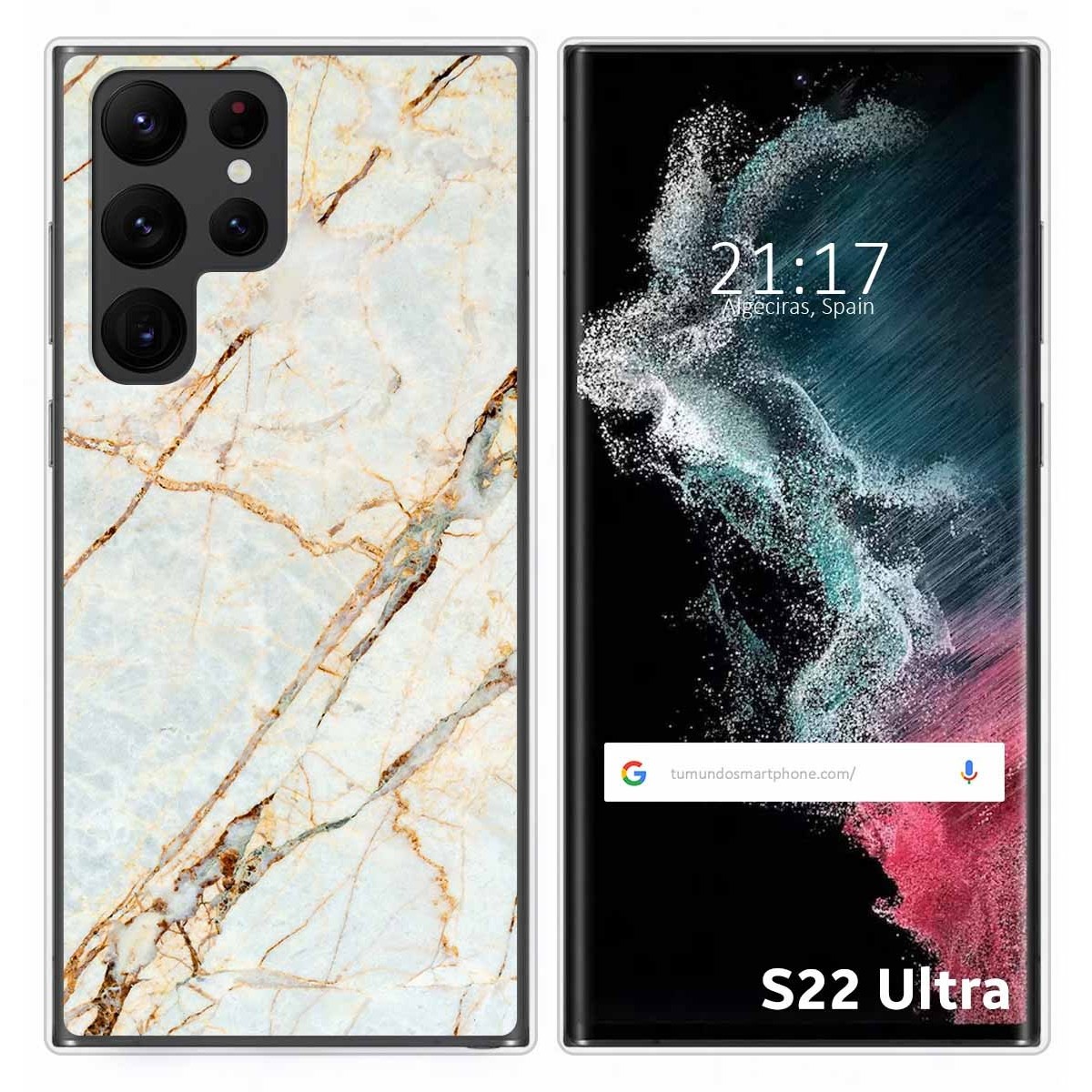 Funda Silicona para Samsung Galaxy S22 Ultra 5G diseño Mármol 13 Dibujos