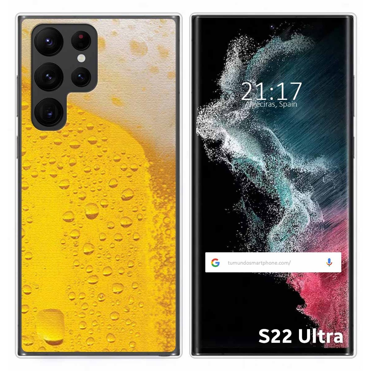 Funda Silicona para Samsung Galaxy S22 Ultra 5G diseño Cerveza Dibujos