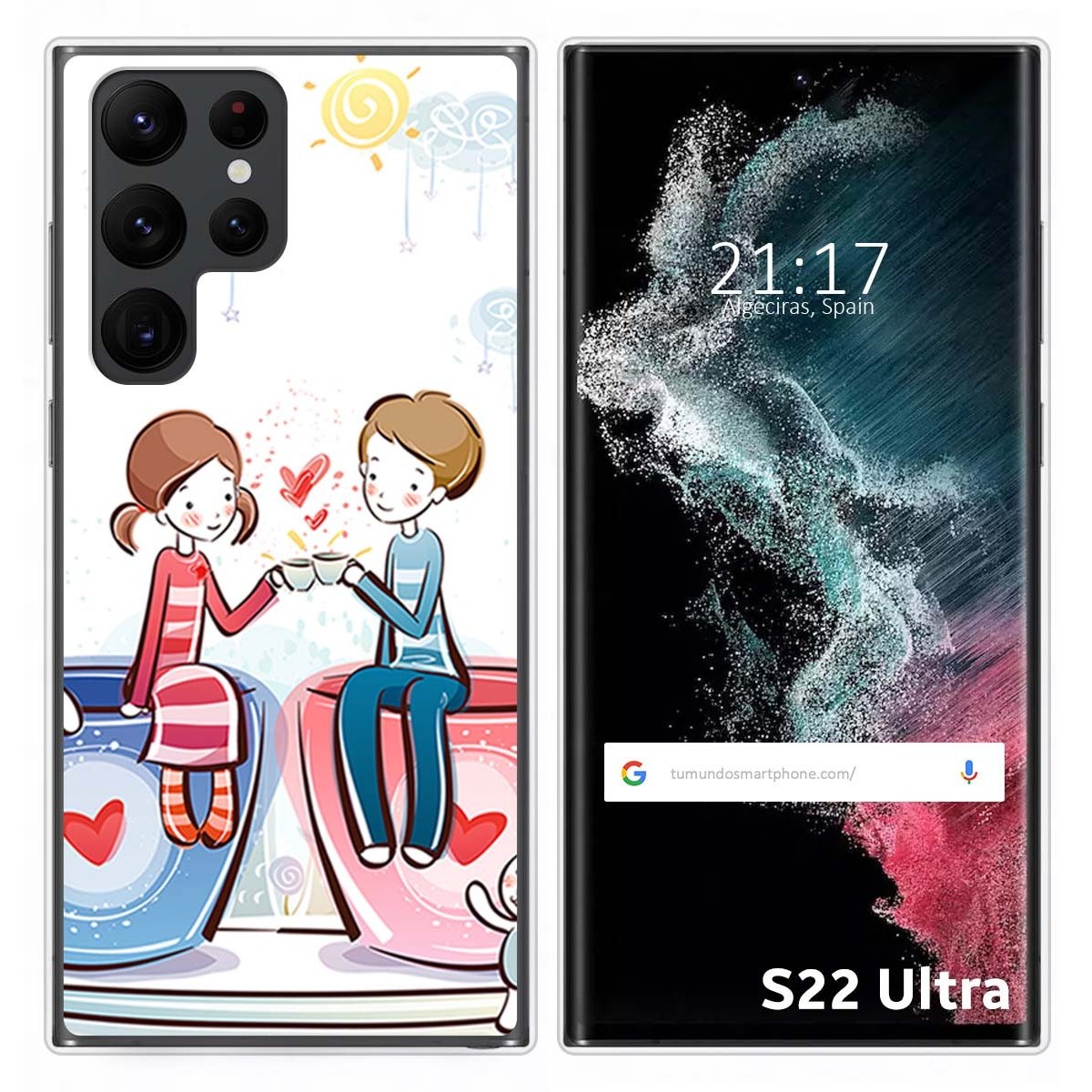 Funda Silicona para Samsung Galaxy S22 Ultra 5G diseño Café Dibujos