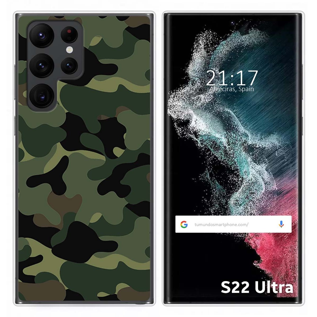 Funda Silicona para Samsung Galaxy S22 Ultra 5G diseño Camuflaje Dibujos