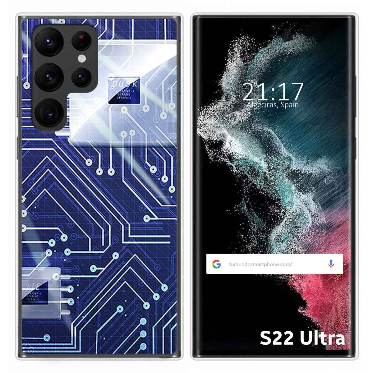 Funda Silicona para Samsung Galaxy S22 Ultra 5G diseño Circuito Dibujos