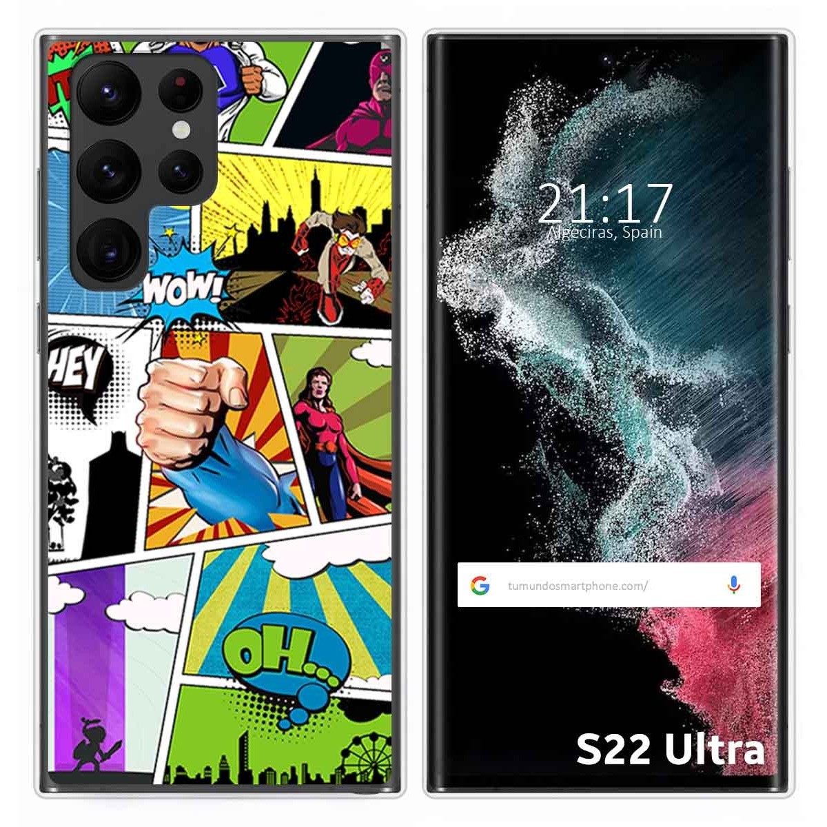 Funda Silicona para Samsung Galaxy S22 Ultra 5G diseño Comic Dibujos