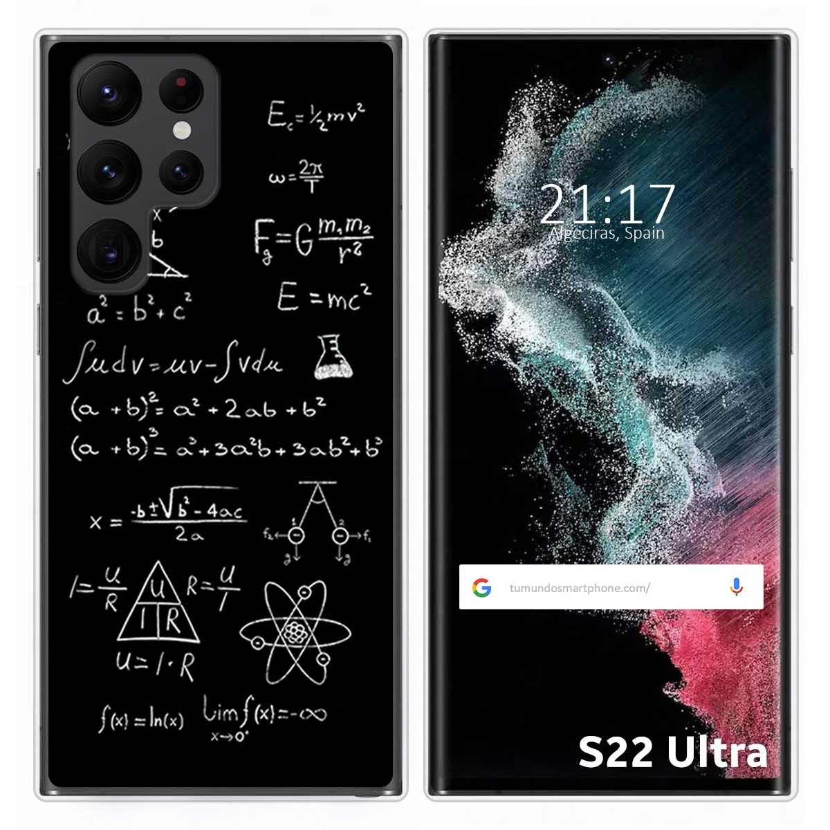 Funda Silicona para Samsung Galaxy S22 Ultra 5G diseño Formulas Dibujos