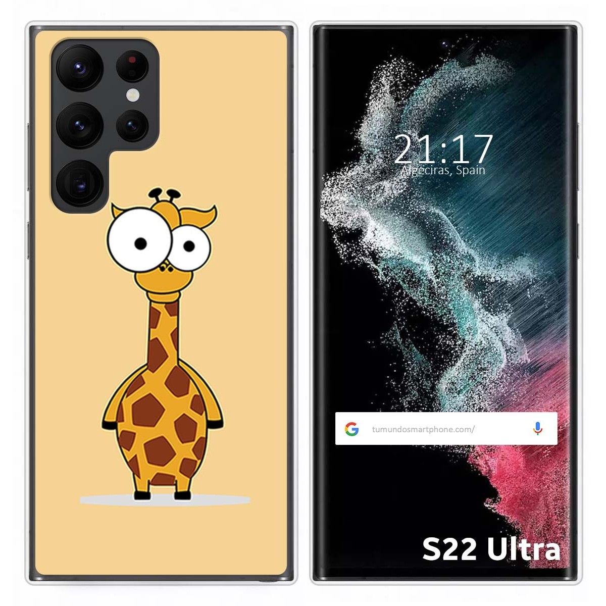 Funda Silicona para Samsung Galaxy S22 Ultra 5G diseño Jirafa Dibujos