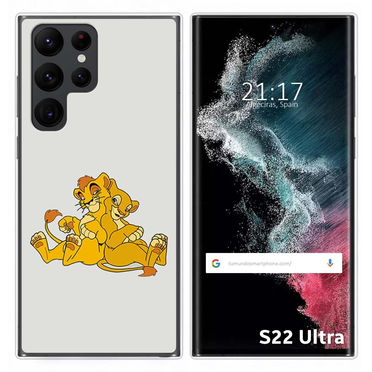 Funda Silicona para Samsung Galaxy S22 Ultra 5G diseño Leones Dibujos