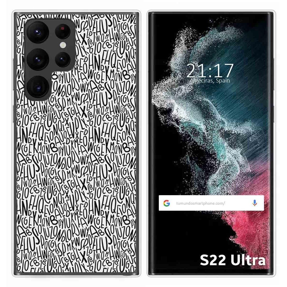Funda Silicona para Samsung Galaxy S22 Ultra 5G diseño Letras Dibujos