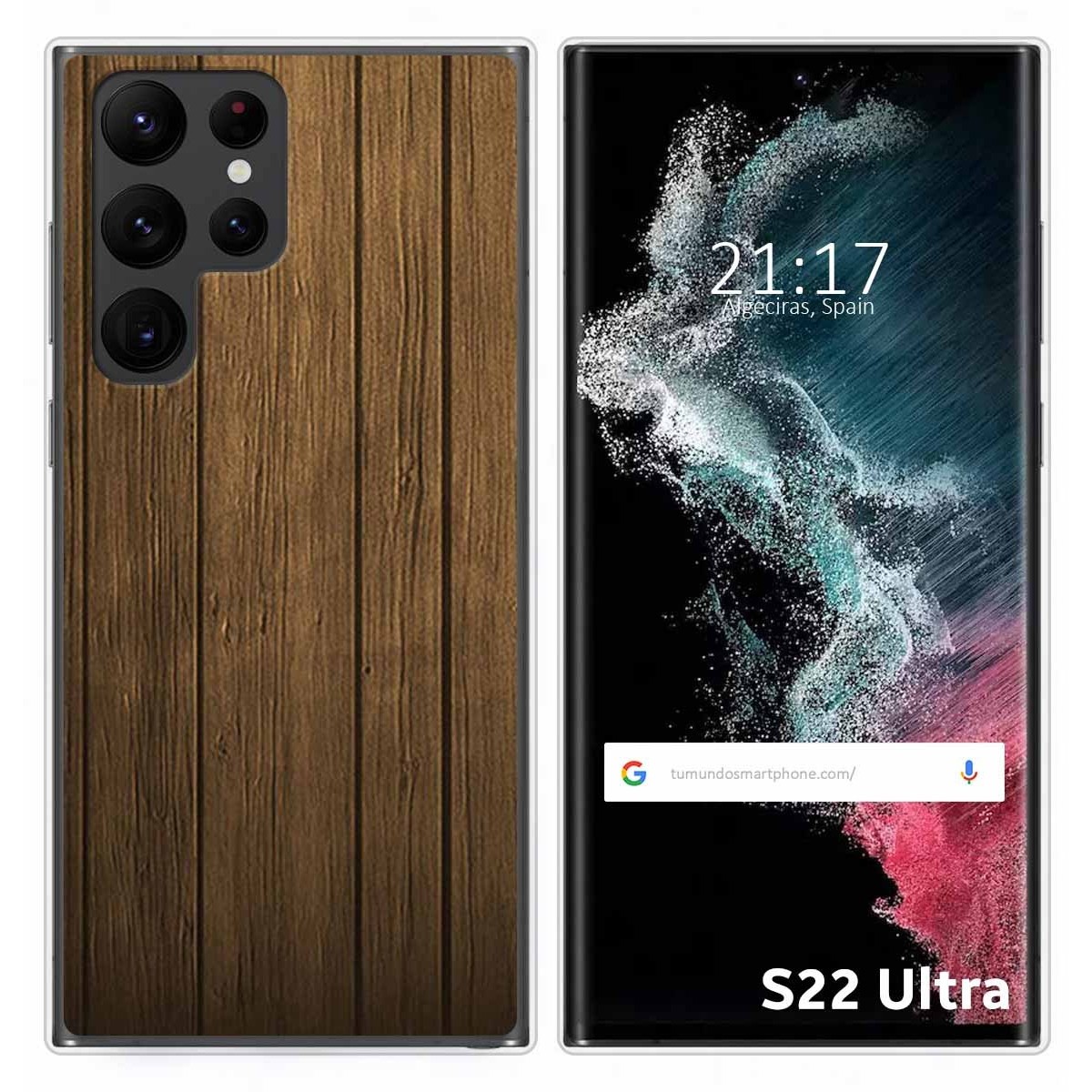 Funda Silicona para Samsung Galaxy S22 Ultra 5G diseño Madera Dibujos