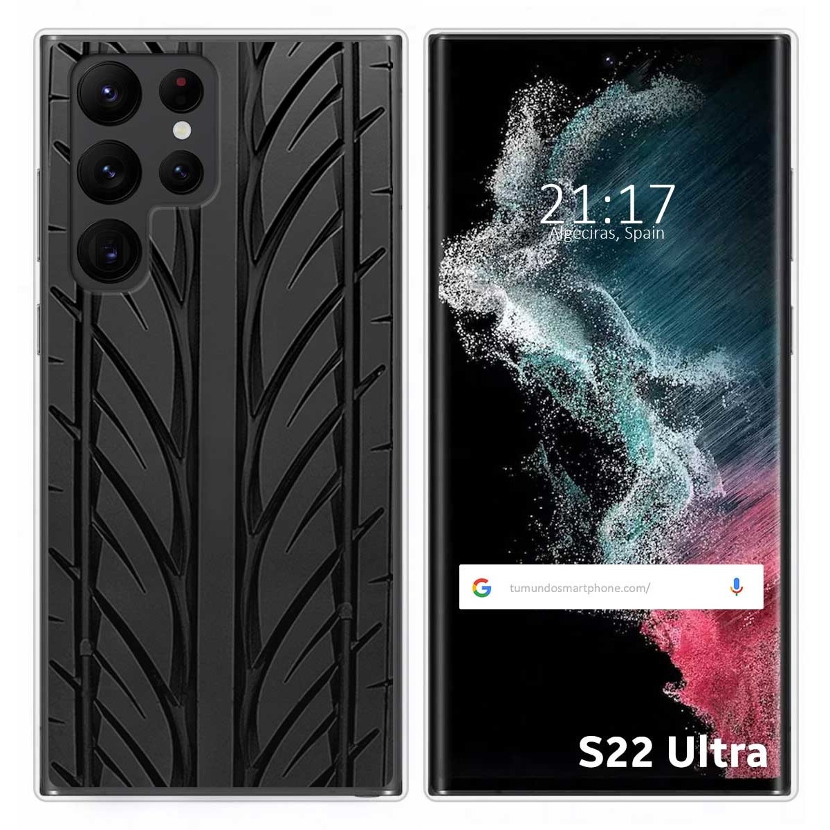 Funda Silicona para Samsung Galaxy S22 Ultra 5G diseño Neumatico Dibujos