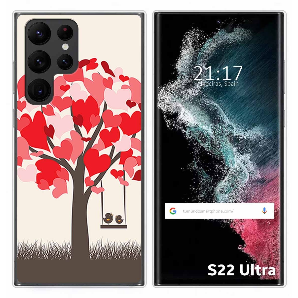 Funda Silicona para Samsung Galaxy S22 Ultra 5G diseño Pajaritos Dibujos