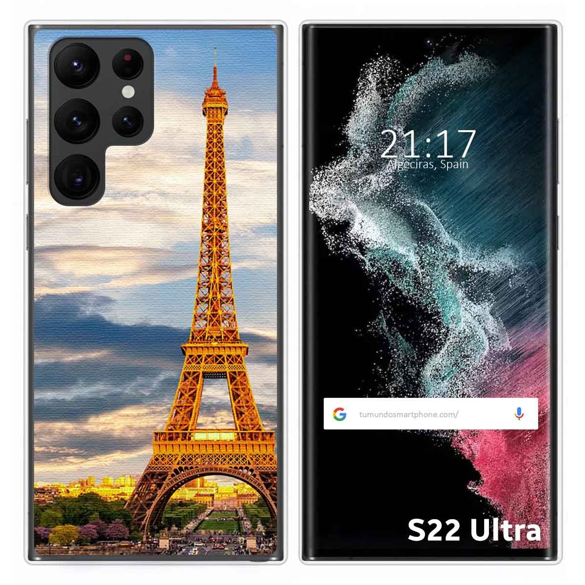 Funda Silicona para Samsung Galaxy S22 Ultra 5G diseño Paris Dibujos