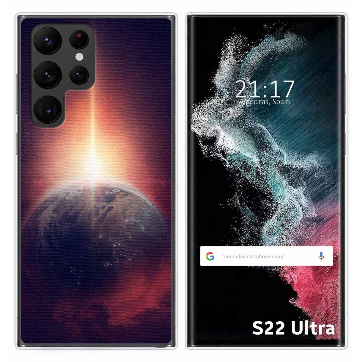 Funda Silicona para Samsung Galaxy S22 Ultra 5G diseño Tierra Dibujos