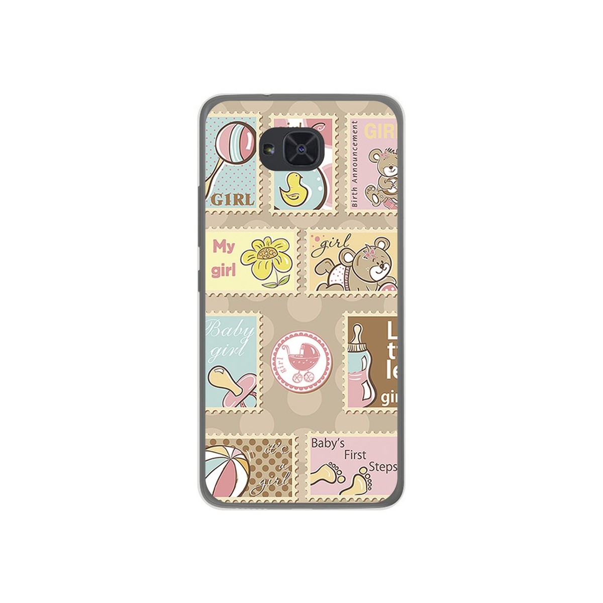 Funda Gel Tpu para Bq Aquaris U2 / U2 Lite Diseño Sellos Dibujos