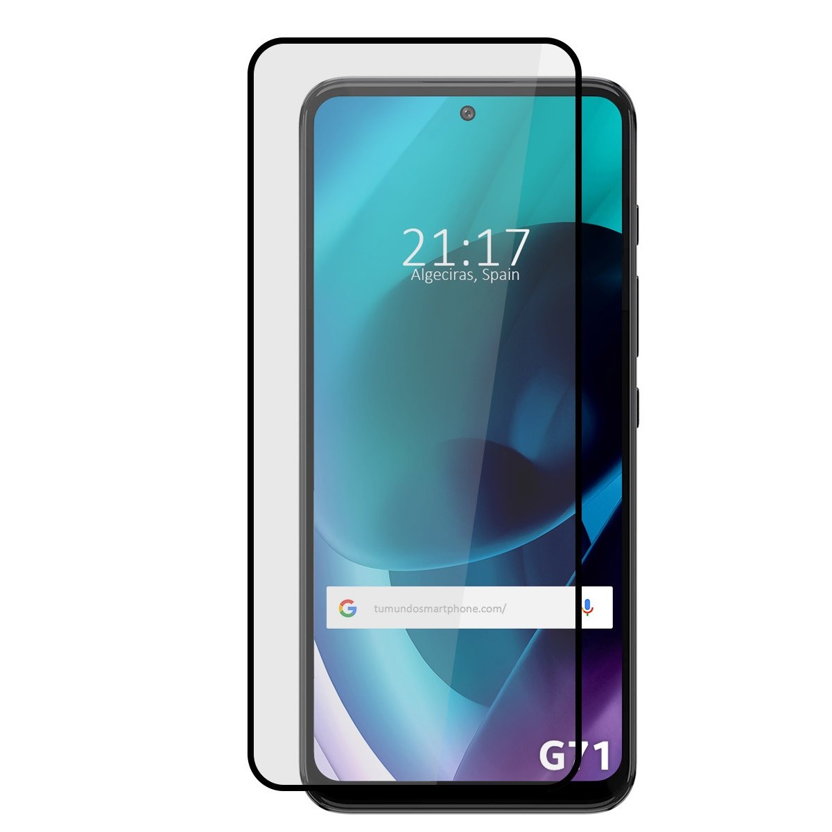 Protector Cristal Templado Completo 5D Full Glue Negro para Motorola Moto G71 5G Vidrio