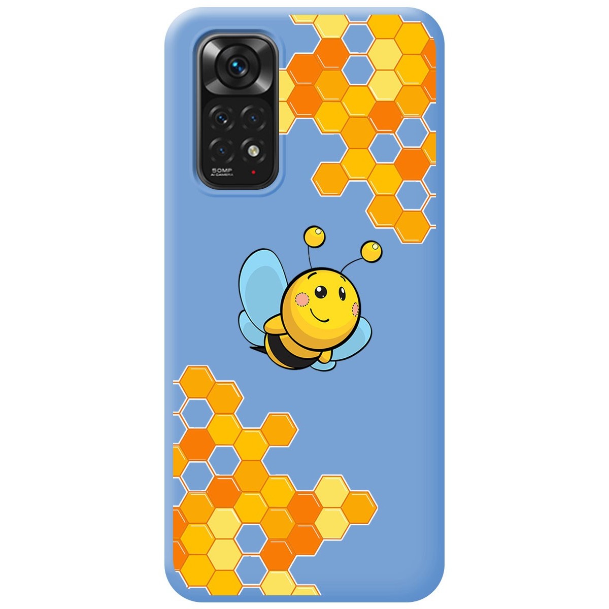 Funda Silicona Líquida Azul para Xiaomi Redmi Note 11 / 11s diseño Abeja Dibujos