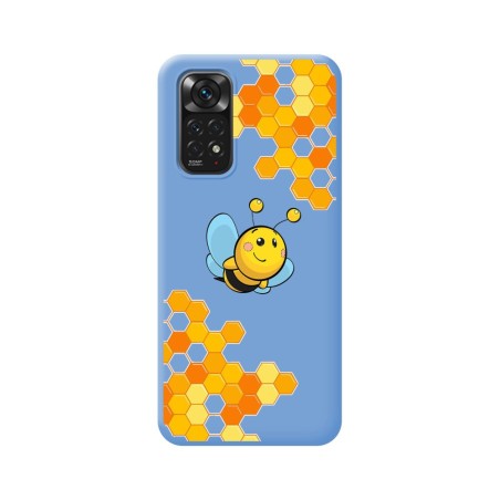 Funda Silicona Líquida Azul para Xiaomi Redmi Note 11 / 11s diseño Abeja Dibujos