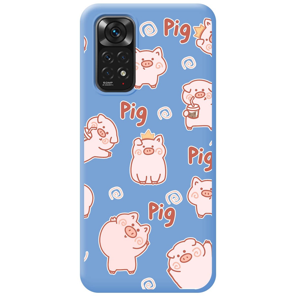 Funda Silicona Líquida Azul para Xiaomi Redmi Note 11 / 11s diseño Cerdos Dibujos