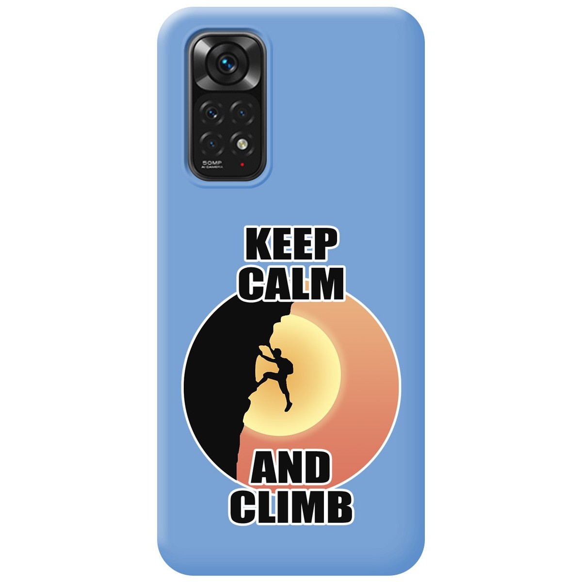 Funda Silicona Líquida Azul para Xiaomi Redmi Note 11 / 11s diseño Hombre Escalada Dibujos