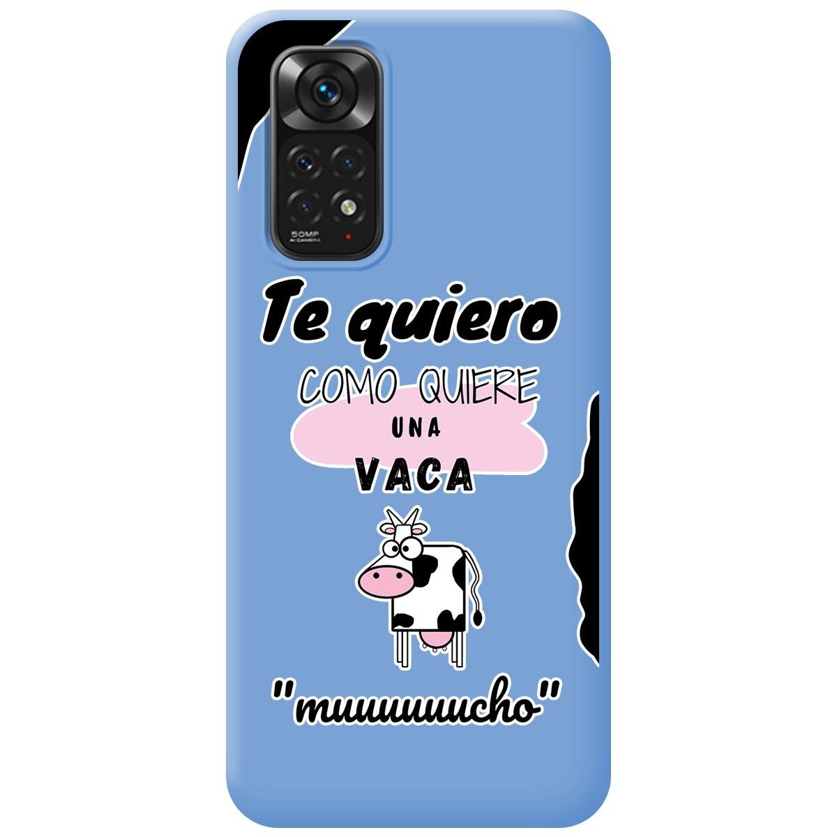Funda Silicona Líquida Azul para Xiaomi Redmi Note 11 / 11s diseño Vaca Dibujos