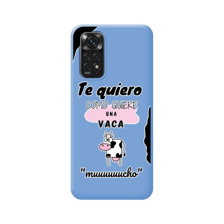 Funda Silicona Líquida Azul para Xiaomi Redmi Note 11 / 11s diseño Vaca Dibujos