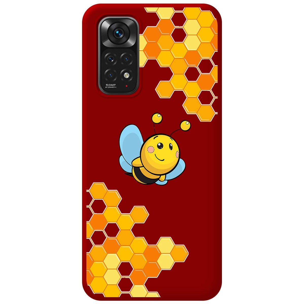 Funda Silicona Líquida Roja para Xiaomi Redmi Note 11 / 11s diseño Abeja Dibujos
