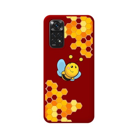 Funda Silicona Líquida Roja para Xiaomi Redmi Note 11 / 11s diseño Abeja Dibujos