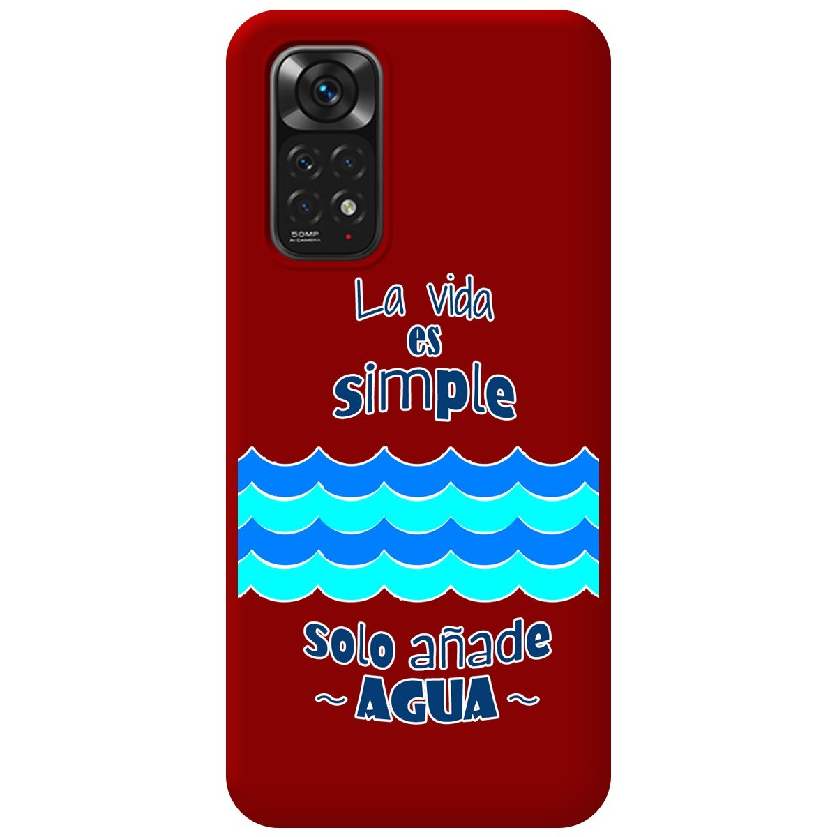 Funda Silicona Líquida Roja para Xiaomi Redmi Note 11 / 11s diseño Agua Dibujos