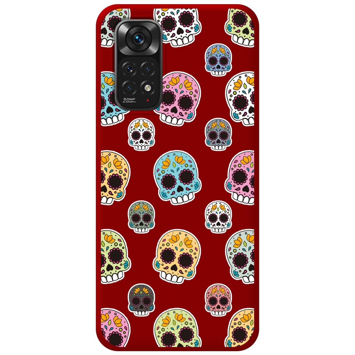 Funda Silicona Líquida Roja para Xiaomi Redmi Note 11 / 11s diseño Catrina Dibujos