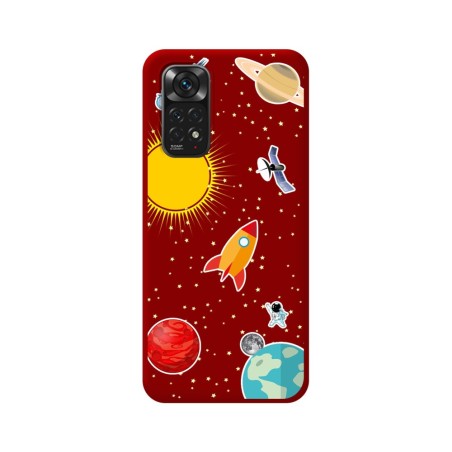 Funda Silicona Líquida Roja para Xiaomi Redmi Note 11 / 11s diseño Espacio Dibujos